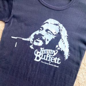 Vintage Women’s Jimmy Buffett cap sleeve Tee size XS. 100% cotton w some stretch